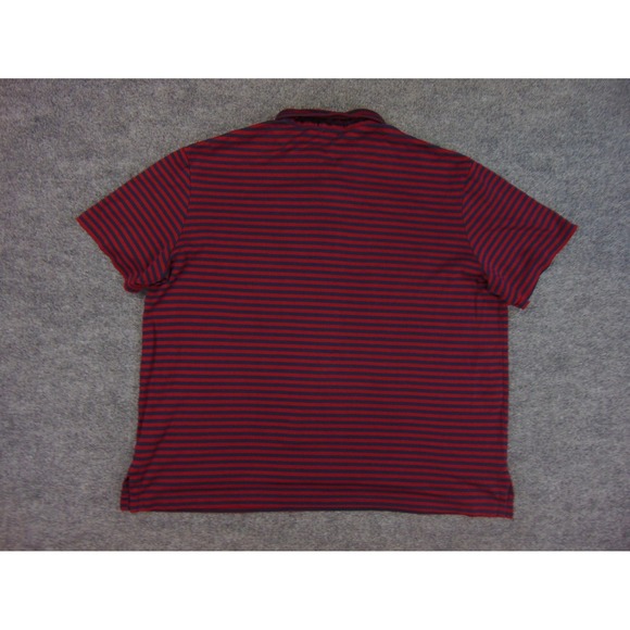 Polo Ralph Lauren Shirt Mens 2XL Red Navy Blue Striped Pima Soft Touch Polo - Picture 2 of 7